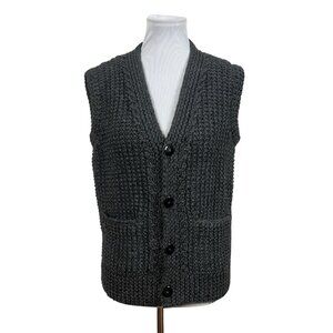 Handmade Crochet Dark‎ Grey Sweater Vest Size M Medium